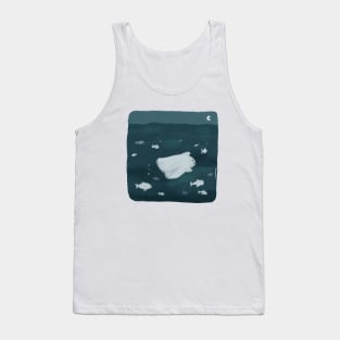Happy Ghost Swimming With Fish Tank Top